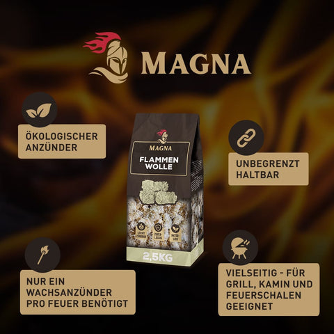 MAGNA Premium Anzünder aus Holzwolle - Grillanzünder, Kaminanzünder, Ofenanzünder, Anzündwolle online kaufen / bestellen