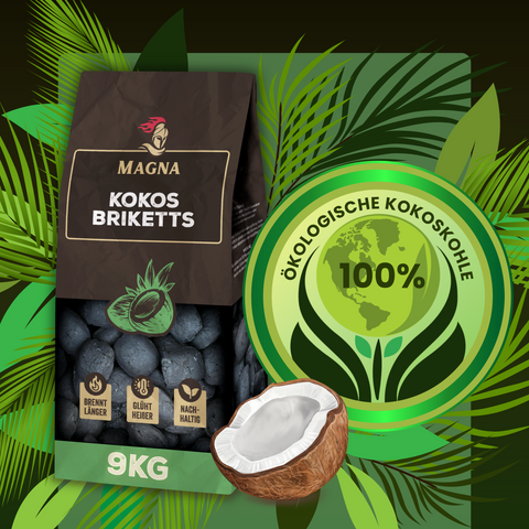 MAGNA Premium Naturkohle - Kokoskohle / Kokosbriketts - Grillkohle aus Kokos - Briketts aus Kokosnussschalen online kaufen / bestellen