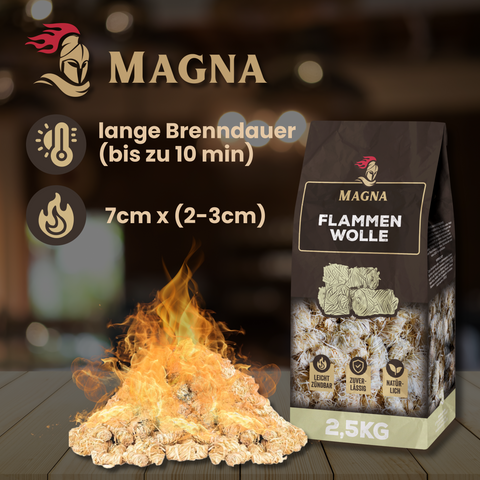 MAGNA Premium Anzünder aus Holzwolle - Grillanzünder, Kaminanzünder, Ofenanzünder, Anzündwolle online kaufen / bestellen