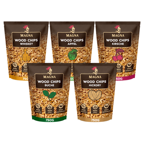 Räucherchips | Wood Chips | Smoker Chips - Buche, Kirsche, Apfel, Hickory, Whiskey - online bestellen / kaufen