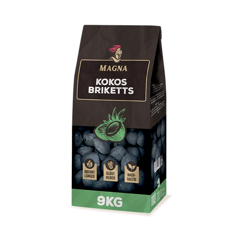 MAGNA Premium Naturkohle - Kokoskohle / Kokosbriketts - Grillkohle aus Kokos - Briketts aus Kokosnussschalen online kaufen / bestellen